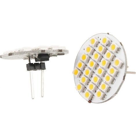 Lot de 2 ampoules LED blanches chaudes 1210 SMD 24 LED à culot G4 vertical (1/2)