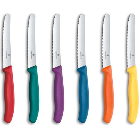Victorinox set 6 coltelli tavola nuovi colori punta tonda