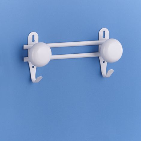 Porte-manteaux et patères sur lice laqué blanc 2 têtes longueur 240 mm - MOTTEZ