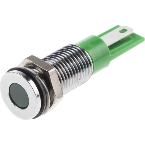 Voyant LED lumineux  Vert RS PRO, dia. 8mm, 24V c.c., IP67 ( Prix pour 1 )