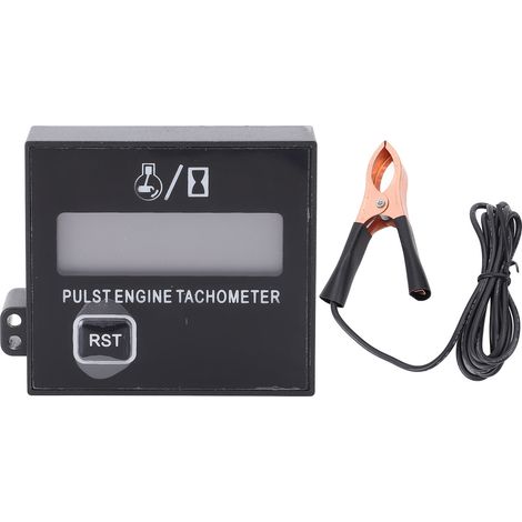 Ej.Life Kleiner digitaler Motordrehzahlmesser mit Clip, wasserdicht, induktiv, für Kettensäge, Motorrad, Golfwagen, Gokart, ATV, Yacht