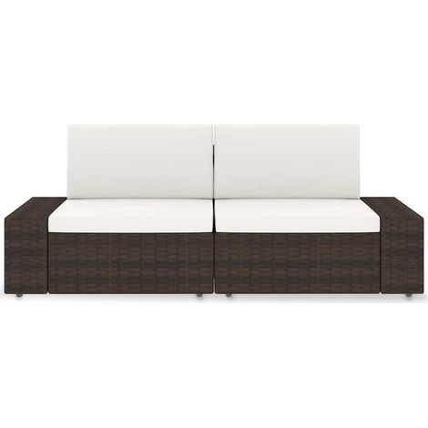 Maison Exclusive - Modulares 2-Sitzer-Sofa Poly Rattan Braun (1/5)
