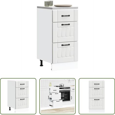 Küchenmöbel - Küchen-Unterschrank Lucca Weiß Holzwerkstoff (1/5)