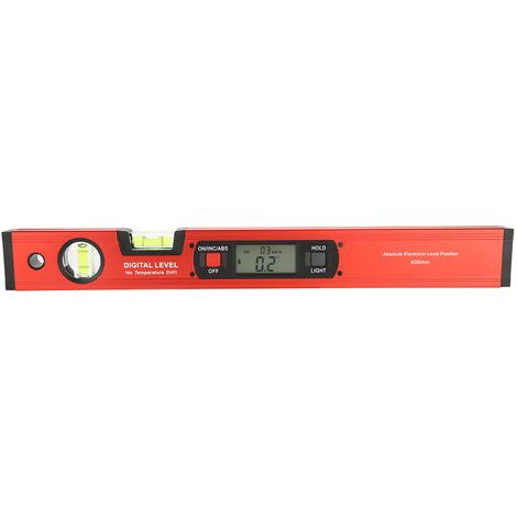 Inclinómetro digital retroiluminado de 4 x 90° con nivel, ideal para profesionales de la construcción, carpintería, reformas y bricolaje. (1/5)
