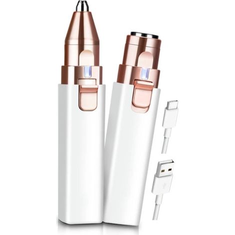 Epilateur Visage - Dépilateur Électrique 2-en-1 pour Sourcils et Visage - Rechargeable USB avec Lampe LED - Pour Femmes (1/5)