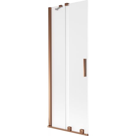 Paroi de baignoire coulissante à 2 volets Mexen Velar 75 x 150 cm, givré, or rose - 896-075-000-31-60 (1/2)