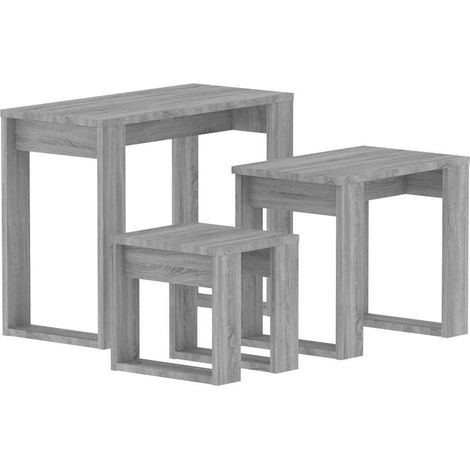 Maison Exclusive - Mesas apilables 3 pzas madera contrachapada co (1/5)