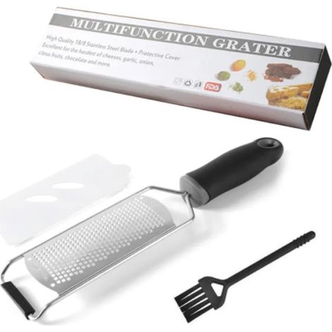 (Noir) Déchiqueteuse avec couvercle de protection et brosse de nettoyage, en acier inoxydable, compatible lave-vaisselle. (1/5)