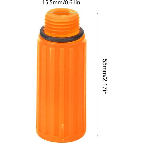 Lot de 5 tiges aératrices jaunes 15.5 mm en plastique technique avec bouchon de décompression pour compresseur pneumatique (1/5)