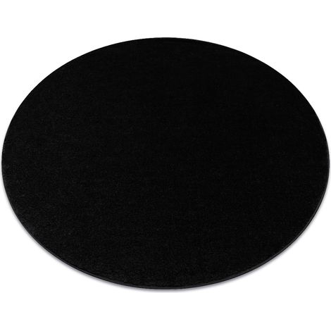 Tappeto SOFTY cerchio un colore nero black rotondo 200 cm