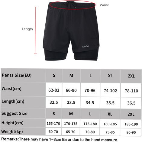 Short de course 2 en 1 pour hommes, séchage rapide, respirant, entraînement actif, exercice, cycle de jogging avec doublure plus longue (1/5)