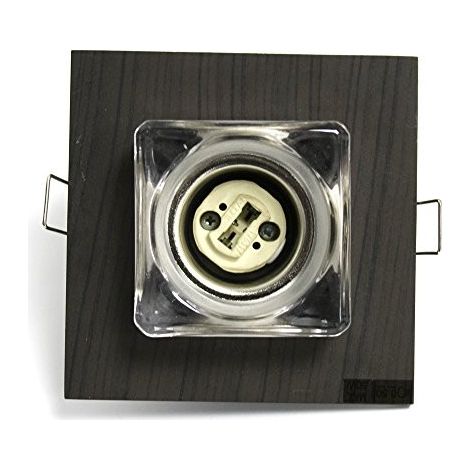 Empotrable cuadrado halógeno "Odin" G9 (40W) IP20 fabricado en aluminio y cristal óptico color wengué