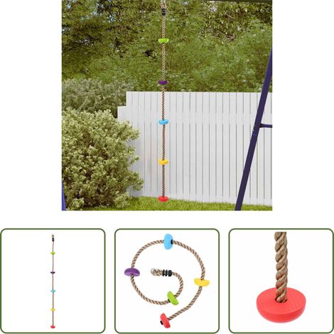 Jeux extérieurs enfants - Corde d'escalade Multicolore 10,5 x 10,5 x 201 cm Polyester (1/5)