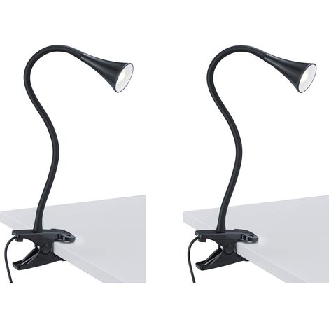 LED Klemmleuchten 2er SET 1 flammig  Schwanenhalslampe in Schwarz (1/5)