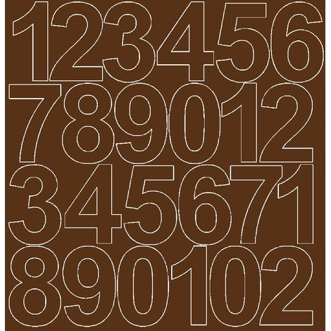 Adesivi numerici autoadesivi da 12 cm, marroni opachi