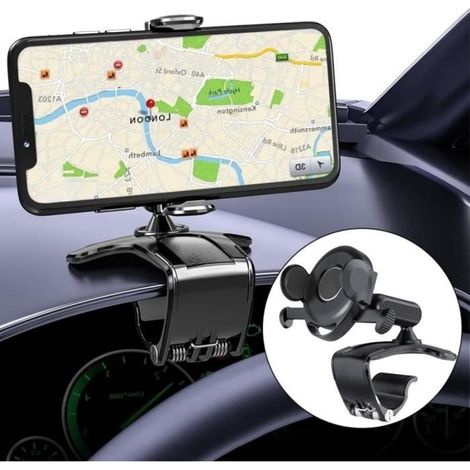 (Schwarz) 360° drehbare Auto-Handyhalterung – Silikon – Universal – Schwarz (1/4)