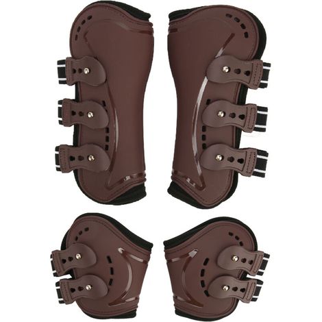 Protectores de patas para caballos, absorción de impactos, botas delanteras y traseras ajustables y ligeras para salto y equitación M-Crezuo