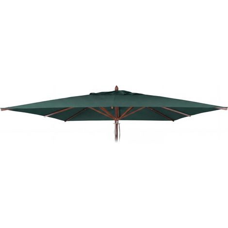 [NEUWERTIG] Ersatz-Bezug für Gastronomie Holz-Sonnenschirm HHG-504b, Sonnenschirmbezug, eckig 4x4m Polyester dunkelgrün