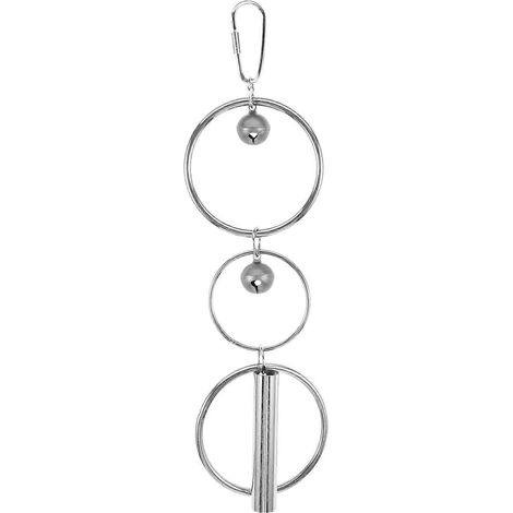 Clochettes en acier inoxydable pour perroquets et perruches ondulées — décorations de cage durables et résistantes aux morsures, avec des pendentifs amusants à mâcher. (1/5)