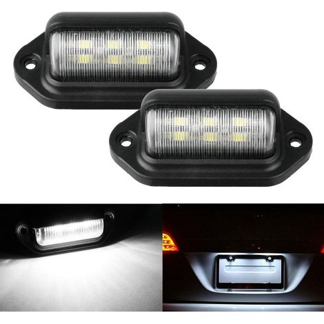 Plaque d'immatriculation LED 2 pièces étanche 6 SMD feux de plaque pour camion, van, remorque, voiture, caravane 12V/24V (1/5)