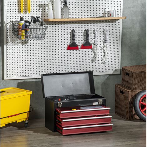 Caja de herramientas con 3 cajones de acero 51 cm OKMYHOME (1/4)