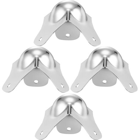 Lot de 4 Protections d'angle Métalliques à Billes Moyennes, Antichoc à 360°, Protège-Coins pour Meubles et Caisses, Résistantes et Adaptées à Usage Domestique et Professionnel (1/5)