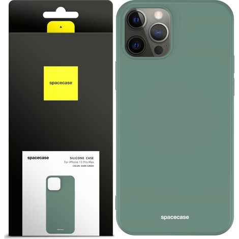 Custodia in silicone Spacecase per iPhone 13 Pro Max, verde scuro (1/5)
