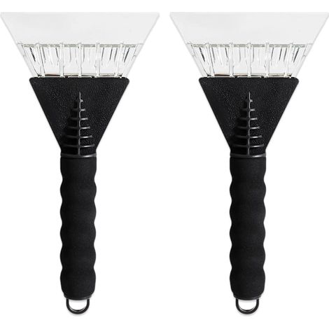 Lot de 2 grattoirs à glace pour pare-brise de voiture, outil de déneigement et de givre avec poignée antidérapante, accessoires d'hiver pour camionnette, SUV (1/5)
