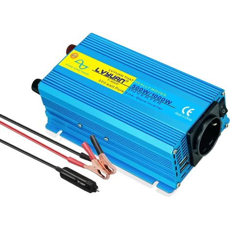 Onduleur, Onde Sinusoïdale Pure, Sortie USB, 12V 500W-1000W UE (1/2)