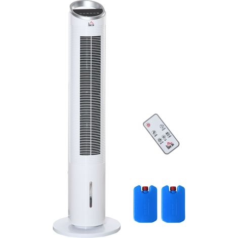 Ventilateur tour rafraîchissant Ø30 x 100,8H cm 60W humidifiable, télécommandé avec minuterie 8h pour pièces jusqu'à 20㎡