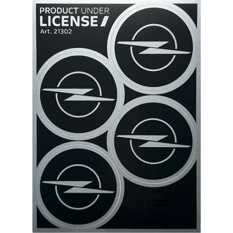Set Adesivi Copriruota Opel, 4 Loghi Diametro 48 mm, 94 x 131 mm - Brand: OPEL - Colore: NERO