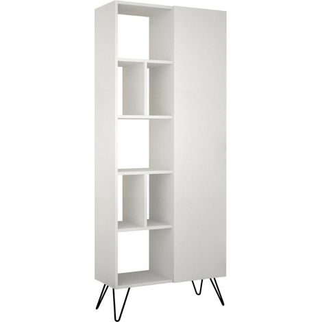 Libreria con anta Jedda 80,6x191colore bianco (1/4)