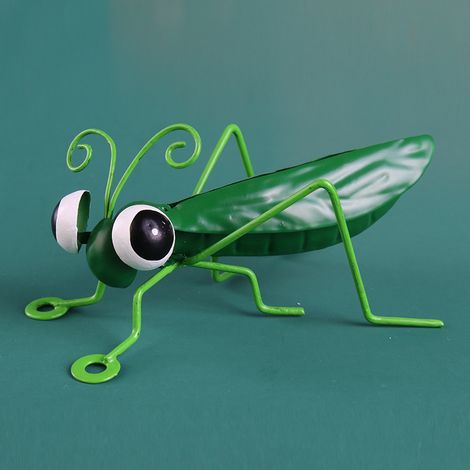 Grüne Metall-Garten-Grashüpfer-Wandkunst, hängende Insektendekoration (1/5)
