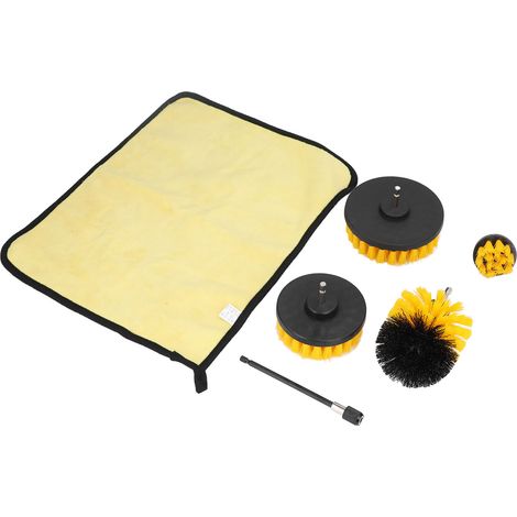 6-teiliges Autopflege-Set mit Bohrmaschine, Bürste und Verlängerungsaufsatz, inklusive elektrischem Schrubber-Set zur Reinigung (1/5)