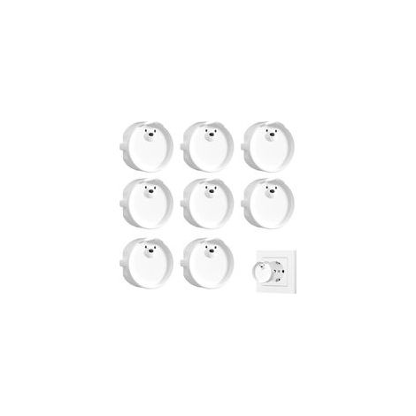 (Blanc)Lot de 8 Caches Prises en Silicone, Protection Décorative/Anti Poussière, Couvercle Étanche pour Prises de Cuisine/Buanderie (1/5)