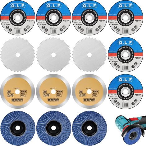 15 x Cutting Discs 76 mm, Cutting Disc 76 x 10 mm  Angle Grinder Discs, Set of Truncon Discs, Cutting Disc for Angle Grinder, For Metal, Steel, Iron, Aluminium (1/5)