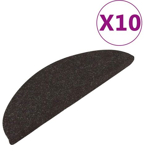 Tapis d'escalier auto-adhésifs 10 pcs noir 56x17x3 cm (1/5)