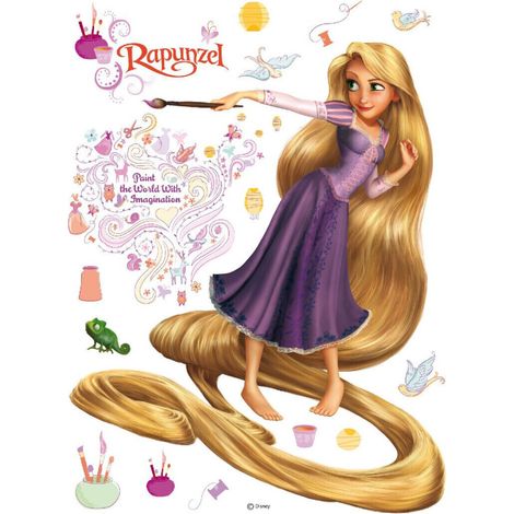 Sticker géant Princesse Raiponce pinceau Disney (1/5)