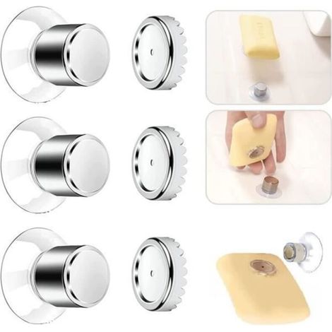 Porte-Savon Magnétique - Noname - Lot de 3 - Ventouse - Installation sans Perçage (1/4)