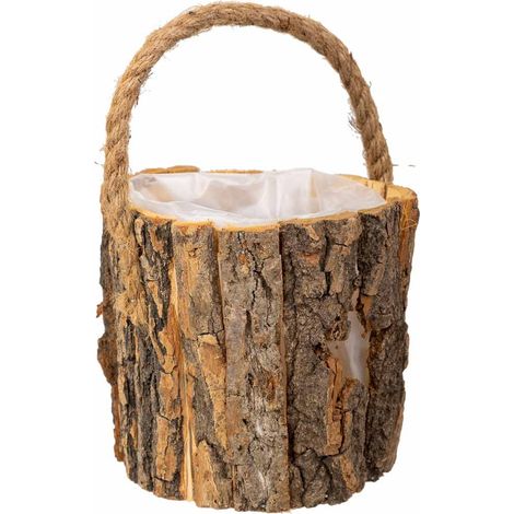 Cesto de madera marrón d13x13 (1/5)