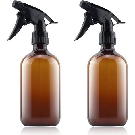 2 bouteilles pulvérisatrices vides en plastique de 500 ml, pour nettoyage, jardinage, plantes et coiffure Label (1/5)