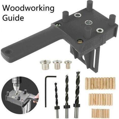 41 PCS Dowel Drilling Jigs Dowel Drilling Jig Kit Straight Hole Carpentry Dowel Jig with 6/8/10mm Dowel Centerer for Handheld Wood Dowel (Grey)- (1/3)