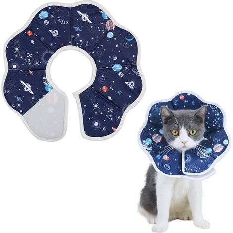 Collerette pour chat - NOBRAND - Comfy Cone - Anti-morsure - Réglable - Bleu (1/5)