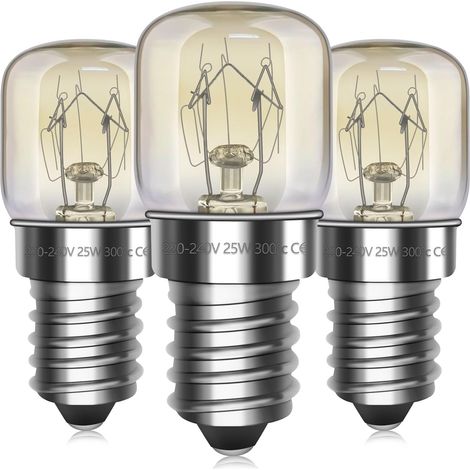 Lot de 3 Ampoule Four E14 Dimmable 300° Blanc Chaud 2700K T22 Micro-ondes Réfrigérateur Machine à coudre