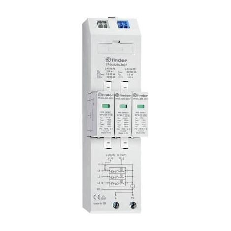 Finder 7P.04.8.255.Z007 Protector contra sobretensiones combinado tipo 1+2