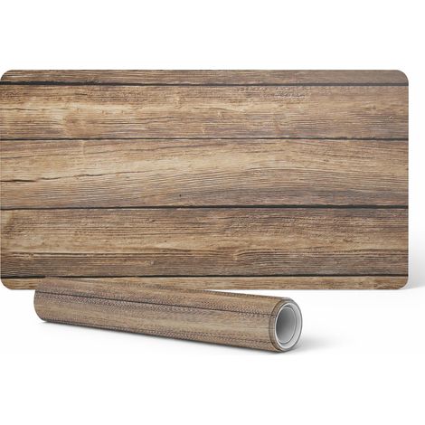 Alfombrilla protectora decorativa para mesa de oficina con fondo de tableros de madera, 100x50 cm.