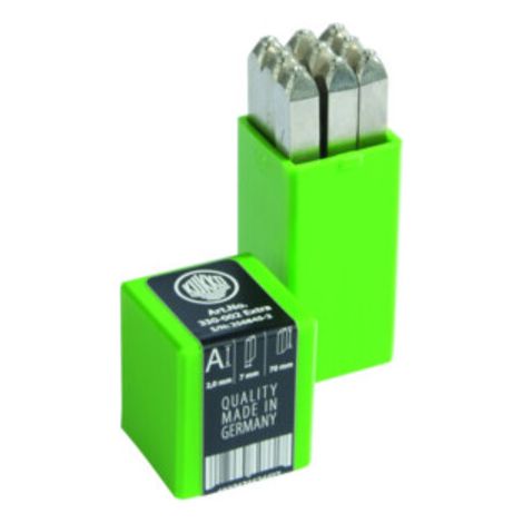 Schlagzahlensatz 330 9-tlg.Zahlen 0-9 Schrift-H.8mm in Ku.-Box KUKKO