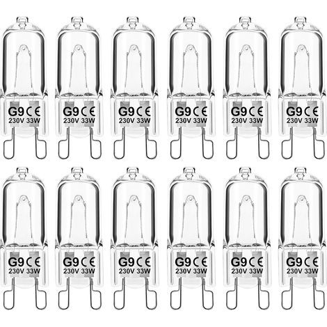 Pack of 12 G9 Halogen 33W Dimmable Warm Oven Ceiling Light Bulbs (1/5)