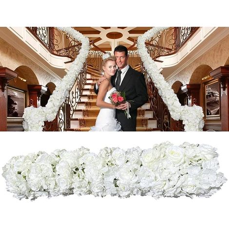 1 m lange Reihe künstlicher Rosenblumen, künstliche Seidenblumen, Rosenblumen-Hintergrund, Hochzeitsreihen-Dekor, dekorative Seidenblumen, DIY-Blumenwand-Hintergrund für Hochzeits-, Geburtstags- und P