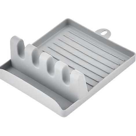 1 porte-ustensiles en ABS avec bac égouttoir, idéal pour ranger cuillères, louches, pinces, spatules et autres ustensiles de cuisine. Accessoires de cuisine. (1/5)